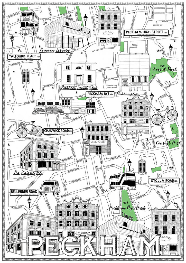 Peckham Map Print Illustration