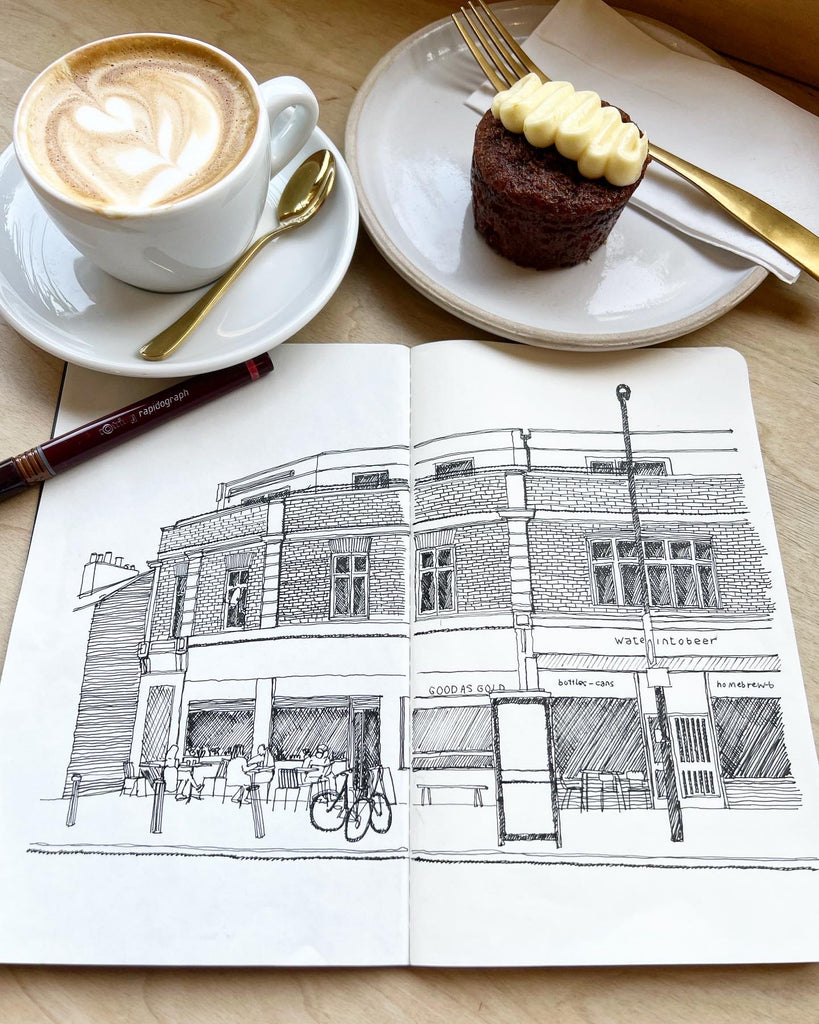 Moleskine Coffee Shop Sketch Book Drawing