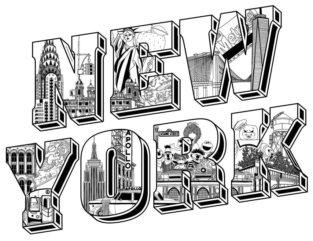 New York Iconic architecture and Typography