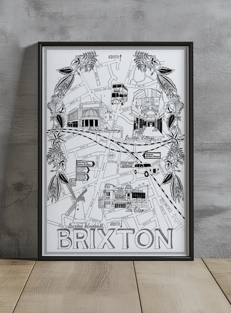 Brixton Map illustration – The London Gift Shop