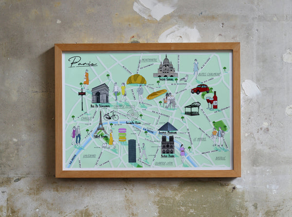 Paris Map Print