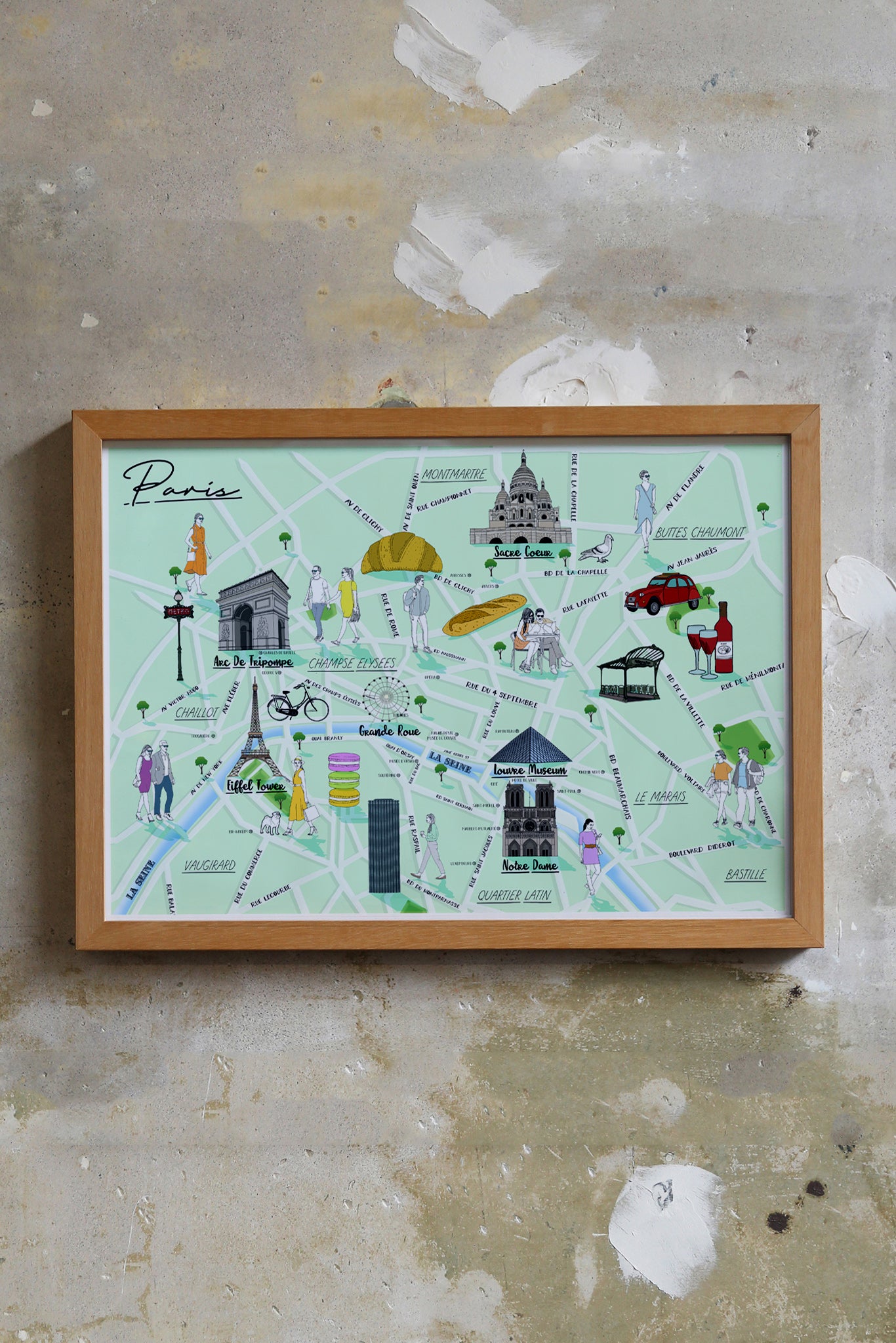 Paris Map Print