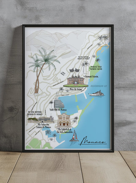 Monaco Map Print