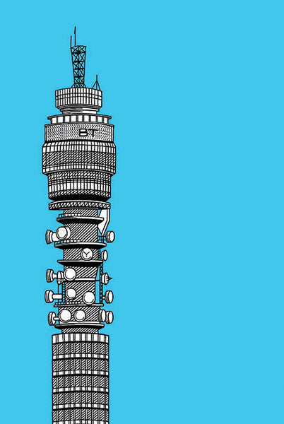 BT Tower Screen print Illustration Jitesh Patel
