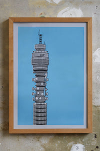BT Tower Screen print Illustration Jitesh Patel