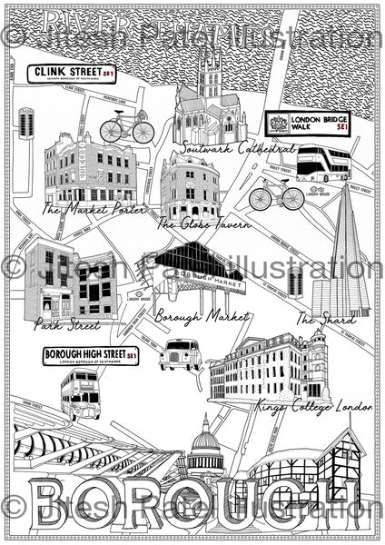 Borough Market Map illustration Jitesh Patel