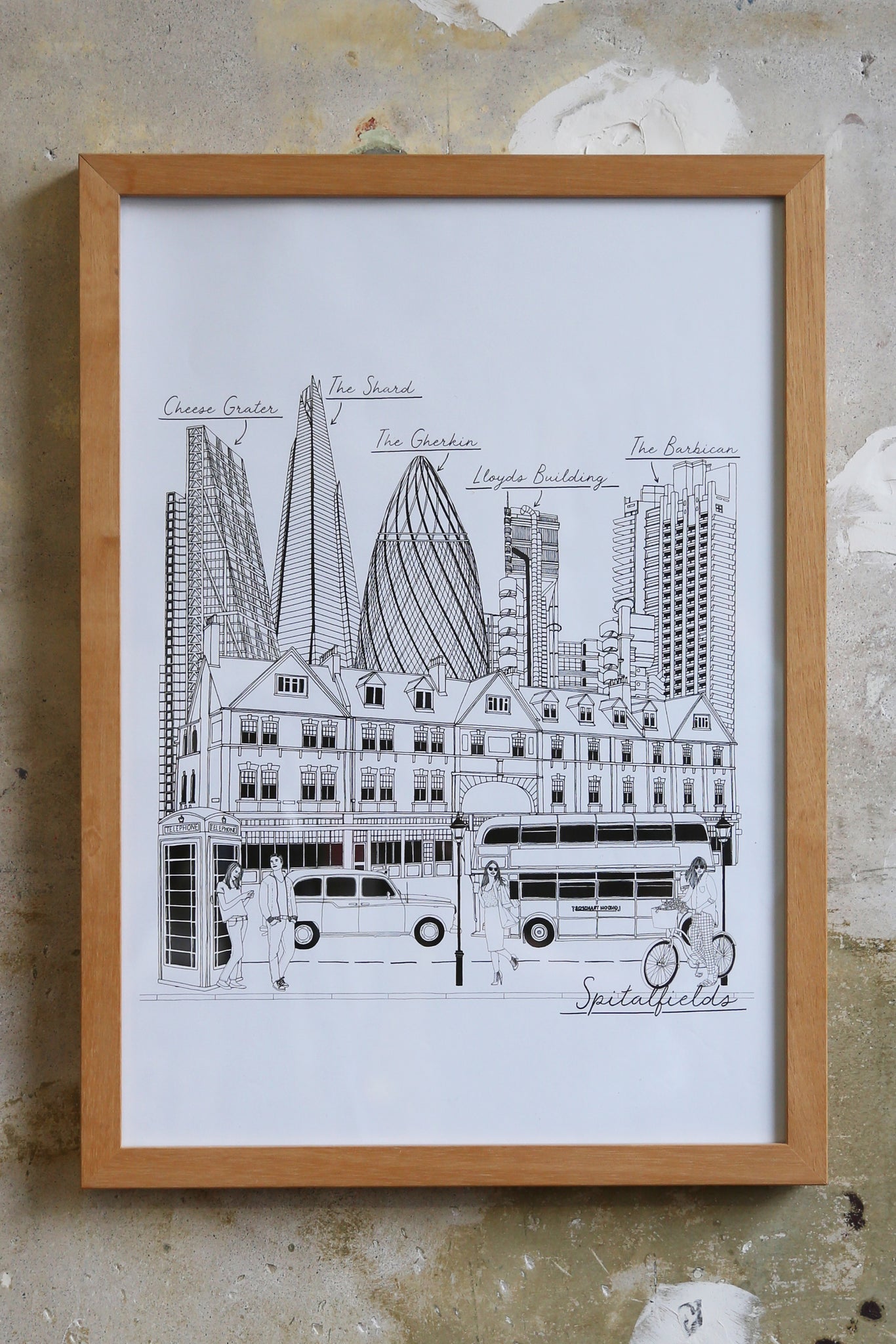 Spitalfields London Scene Drawing Illustration Jitesh Patel