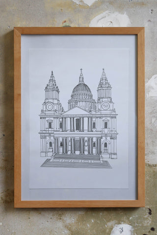St Pauls Ink Pen Drawing illustration jitesh Patel
