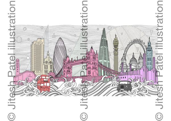 London Skyline illustration Jitesh Patel