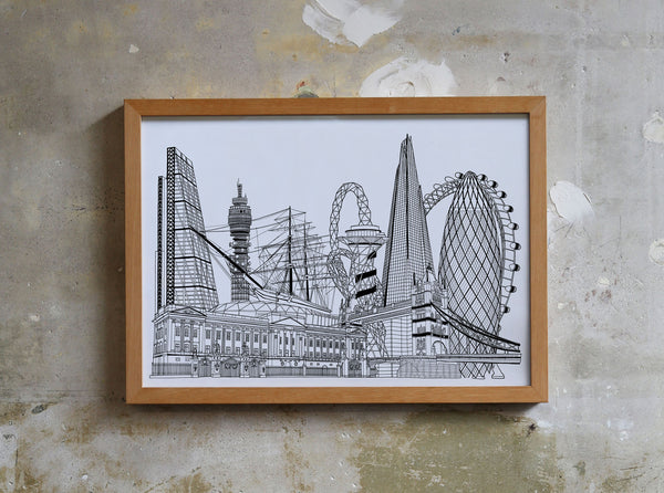 London Black & White Skyline Scene