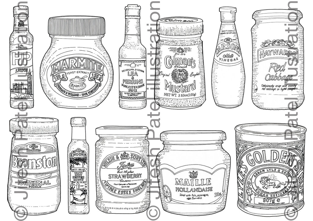 Condiments Drawing Collection – The London Gift Shop