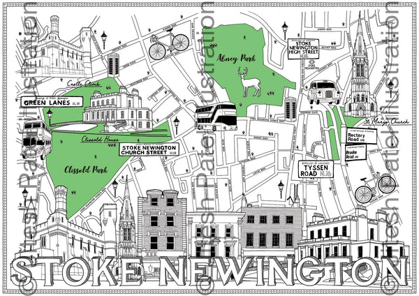 Stoke Newington Map illustration Jitesh Patel
