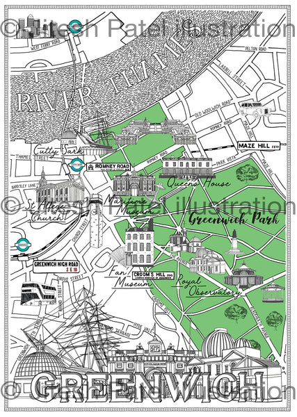 Greenwich Map Illustration Jitesh Patel